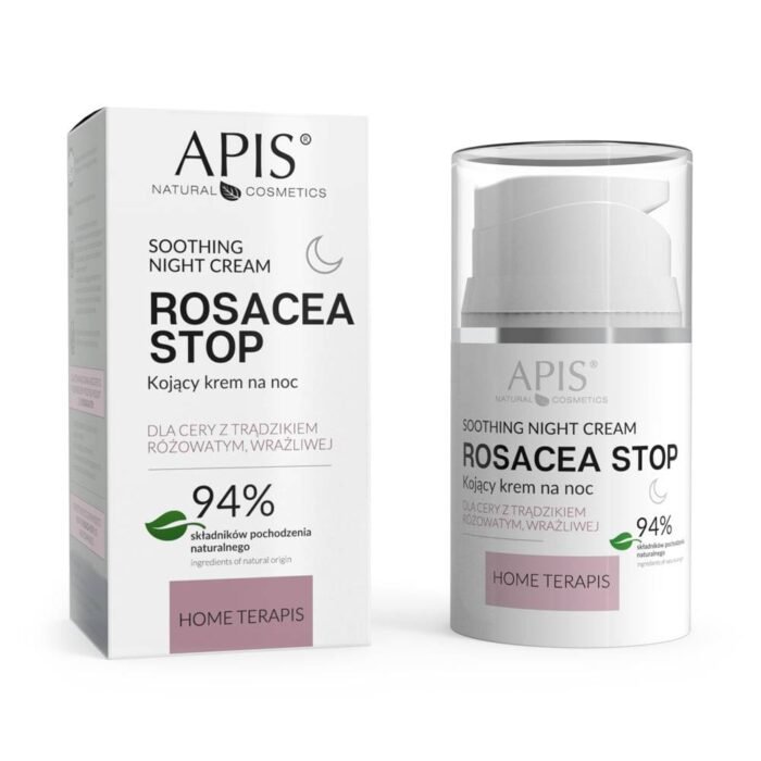 Rougeurs du visage dues à la rosacée-Crème de nuit apaisante Apis Rosacea Stop 50 ml