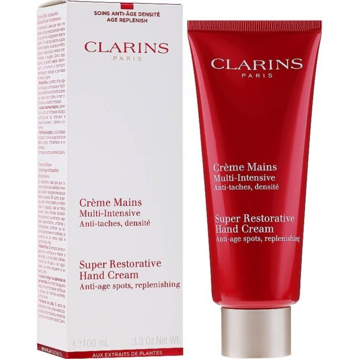 Signes du vieillissement sur les mains (rides, taches de vieillesse) - Crème Mains Super Réparatrice Clarins 100ml