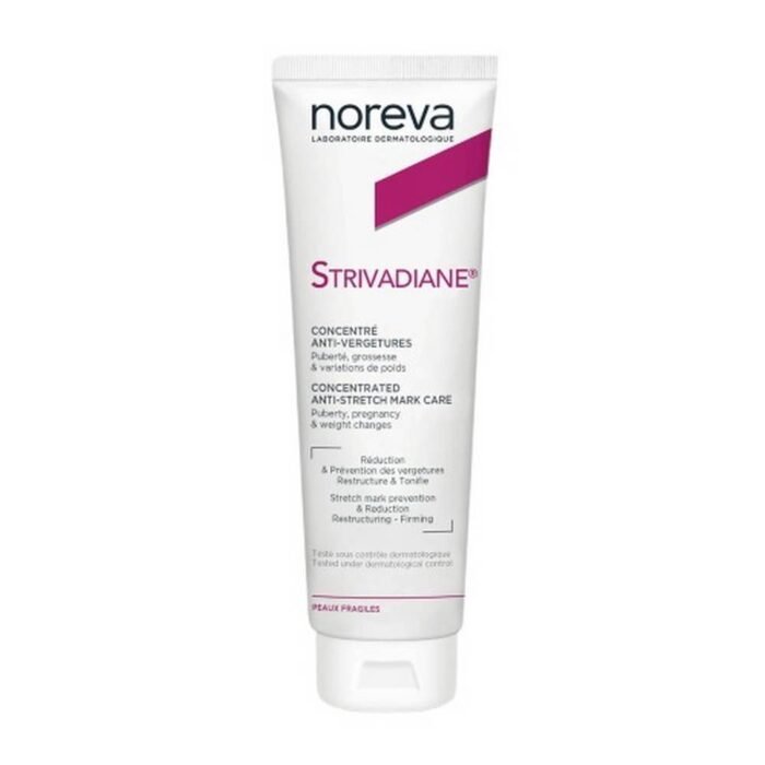 Formation de vergetures pendant la grossesse, la puberté ou les variations de poids - Noreva, Strivadiane Soin Concentré Anti-Vergetures 125 ml,
