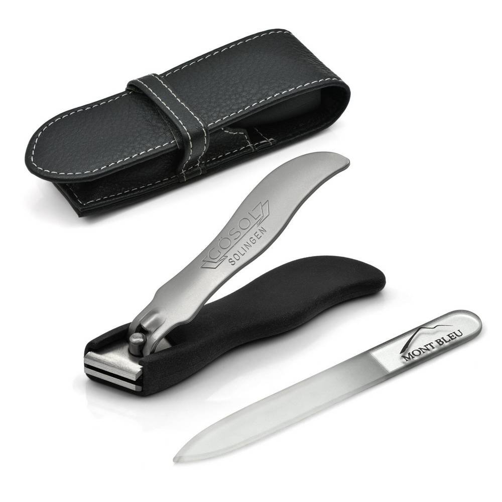 gosol 2 piece manicure set with nail Unkempt nails - GÖSOL 2-piece Manicure Set with Nail Clippers & Nail File in Leather Case