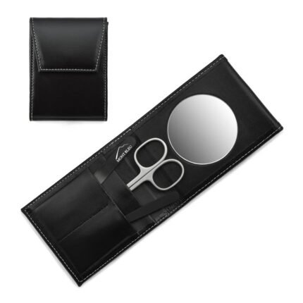 Low-quality or ineffective grooming tools - Mont Bleu 3-piece Manicure Set in a Premium Black Leather Case with Mirror & Crystal Nail File