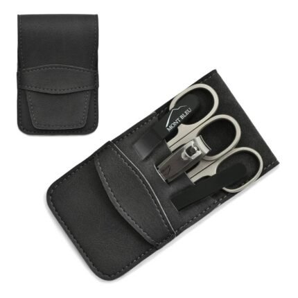 Low-quality nail tools - Mont Bleu 5-piece Manicure Set in Faux Leather Case Blue