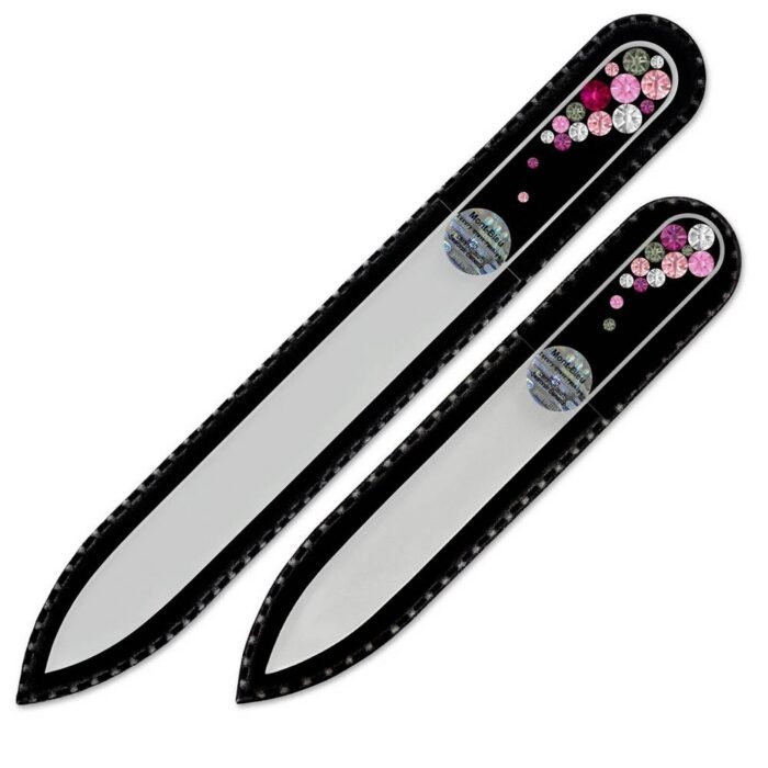 Short lifespan of traditional nail files - Mont Bleu Set of 2 Czech Glass Nail Files with crystals B-MS
