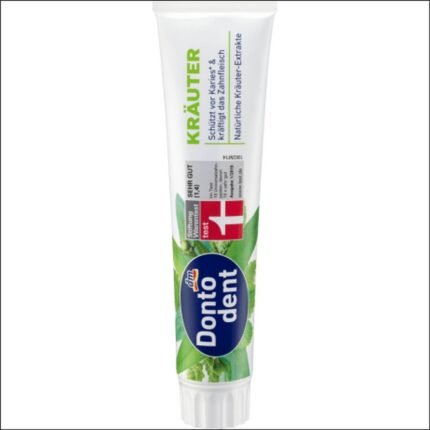 Dontodent Zahnpasta Kräuter Toothpaste with Chamomile, Myrrh, Sage and Mint Extract, 125 ml