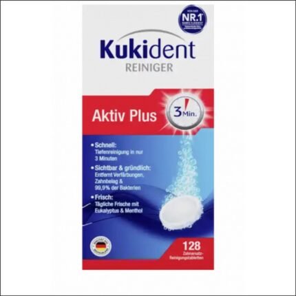Kukident AktivPlus Denture Cleaning Tablets 128 Stk. Denture Cleaning Tablets AktivPlus, 128 pcs.