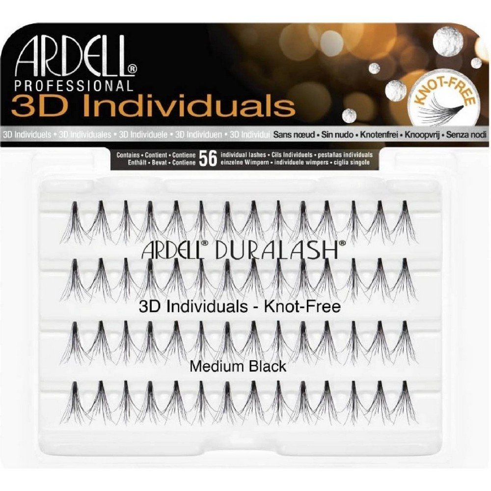 ardell 3d individuals duralash knot free medium black 56 ks Sparse or thin eyelashes - Ardell 3D Individuals Duralash Knot-Free Medium Black 56 pcs