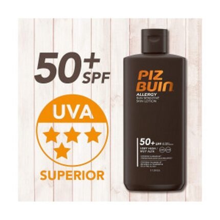 Sun sensitivity and allergic skin reactions,-Piz Buin,Allergy Tanning Milk for Sensitive Skin SPF 50 ,200 ml,