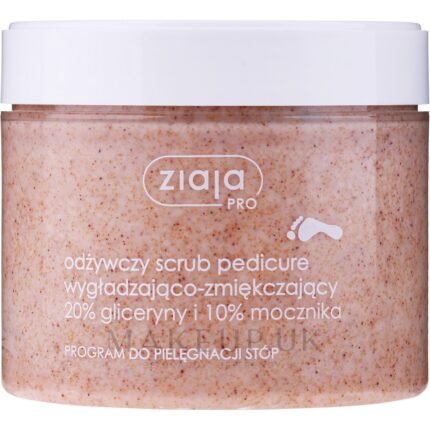 Rough and callused foot skin - Ziaja, Nourishing Smoothing and Softening Pedicure Scrub 300 ml,