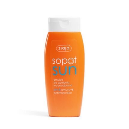 Low-level sun protection for lightly tanned or non-sensitive skin - Ziaja, Sopot Sun Waterproof Sunscreen Lotion Spf6 150ml,