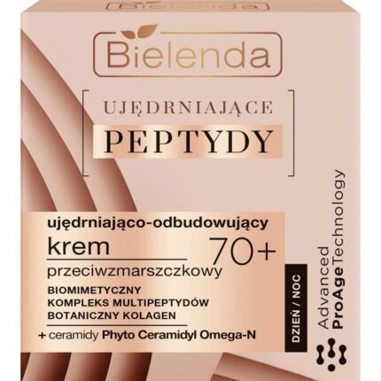 Deep wrinkles and skin sagging - Bielenda, Firming Peptides 70+ Firming and Rebuilding Anti-wrinkle Day and Night Cream 50ml,