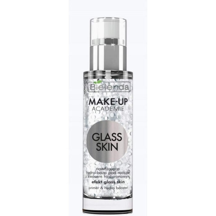 Dry and dull-looking skin - Bielenda, GLASS SKIN Moisturizing hydro-makeup base with hyaluronic acid 30 ml,
