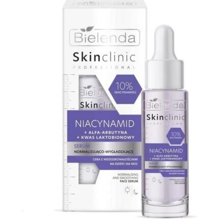 Oily and combination skin imbalance - Bielenda, Skin Clinic Professional Niacinamide Normalizing and Smoothing Serum 30 ml,