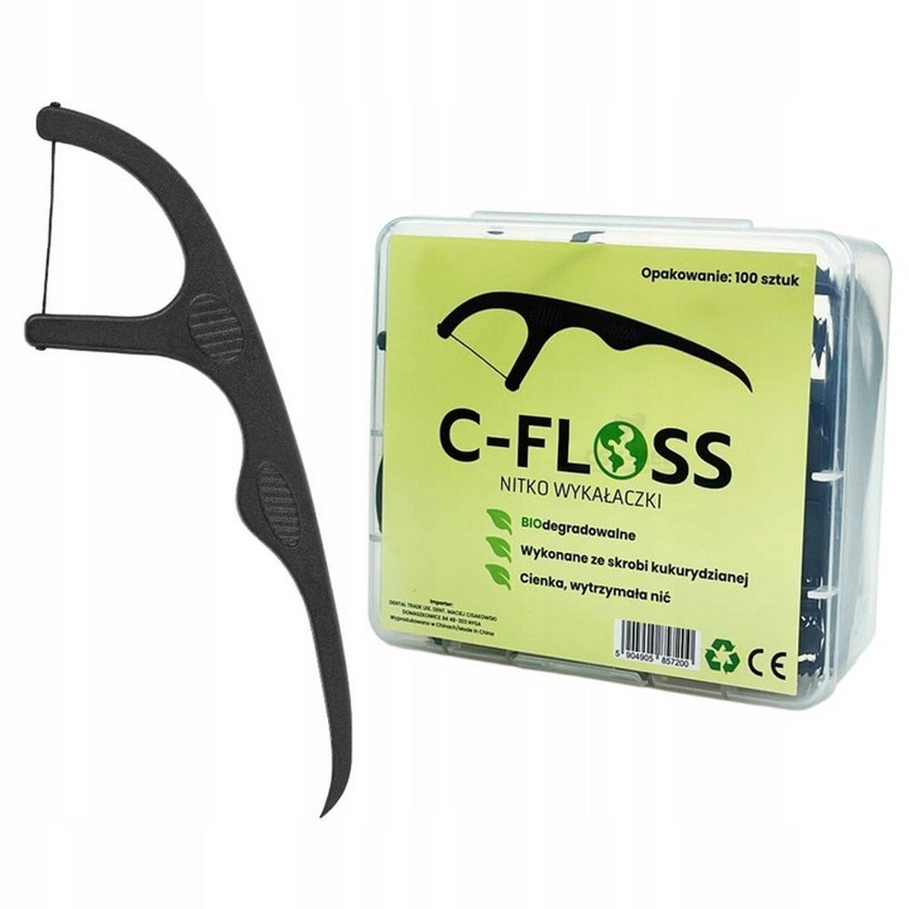 c floss black dental floss toothpicks 100 Inability to see plaque removal with standard floss, –C-FLOSS BLACK DENTAL FLOSS TOOTHPICKS, 100,