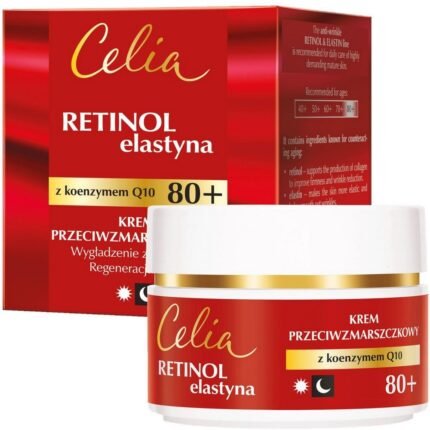 Rides profondes et ridules - Crème anti-rides Celia, rétinol et élastine au coenzyme Q10, jour et nuit, 80+.
