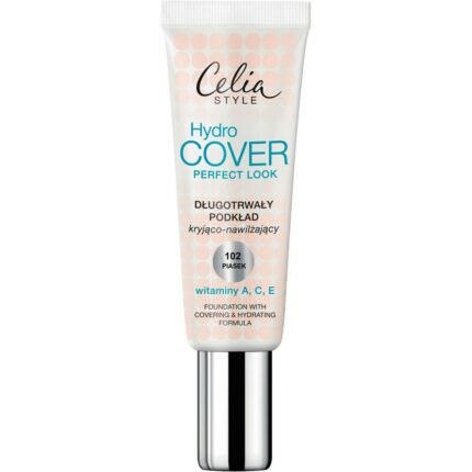 Uneven skin tone and visible imperfections - Celia Style Hydro Cover Moisturizing and Covering Foundation 102 Sand 30ml,