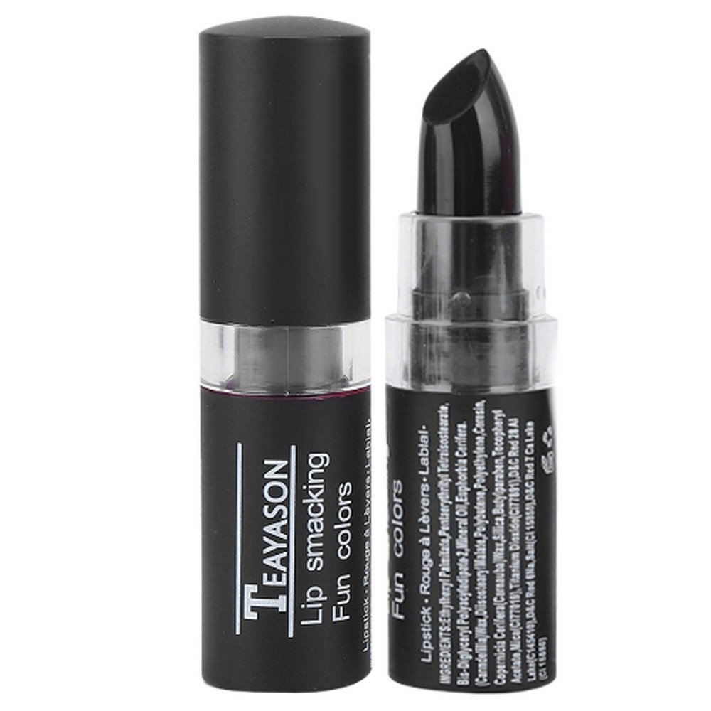 czarna koloryzujaca pomadka lipstick halloween Недостаточно яркий цвет губ - ПОМАДА ЧЕРНОГО ЦВЕТА TEAYASON НА ХЭЛЛОУИН