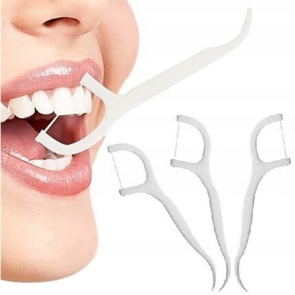 Difficulty cleaning between teeth with traditional floss, –Dental floss, TOOTHPICKS WITH THREAD, 24 pcs.,