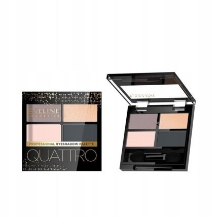 Limited variety of eyeshadow shades in one palette - Eveline Cosmetics Quattro Eyeshadow palette of 4 shadows No. 02