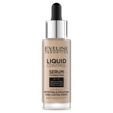 Uneven skin tone - Eveline Liquid Control Serum Foundation 035 Natural Beige 32ml