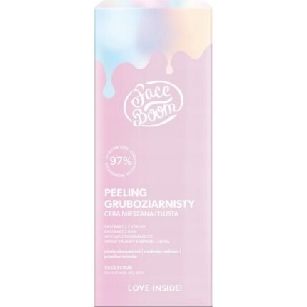 Clogged pores and impurities,-FaceBoom, Coarse-grained facial scrub for combination and oily skin, 50 g,
