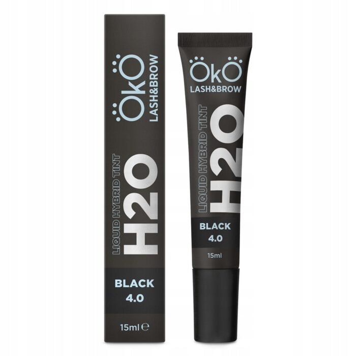 Uneven or faded eyebrow and eyelash color - OKO H20 Liquid Hybrid Tint Black 4.0 15 ml Eyebrow and Eyelash Dye