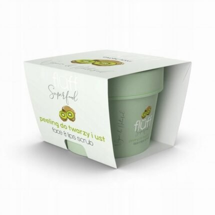 Dry and rough skin on face and lips,-Fluff, Face and Lip Scrub, Kiwi, 80g,