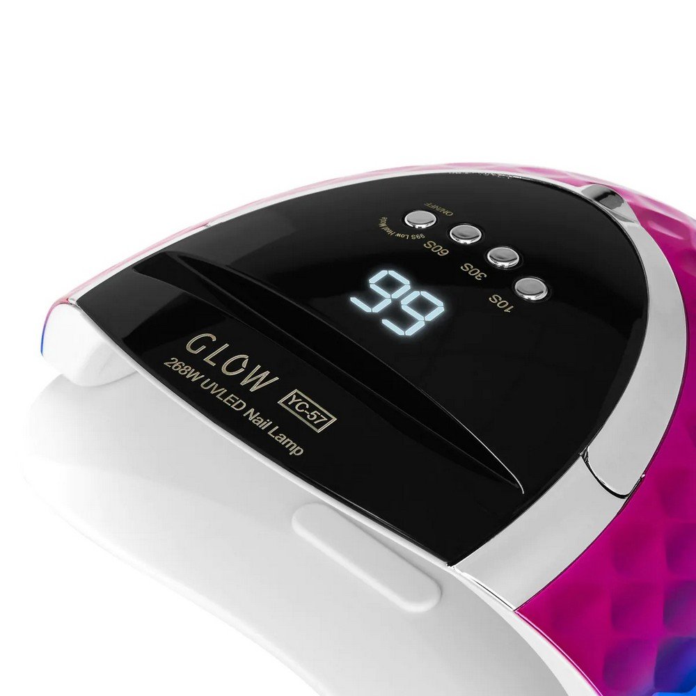 glow yc57 lampa do paznokci mocna led uv manicure hybrydy zele dual 268w Slow curing of hybrid gels - GLOW YC57 Nail lamp powerful LED UV manicure hybrid gels dual 268W