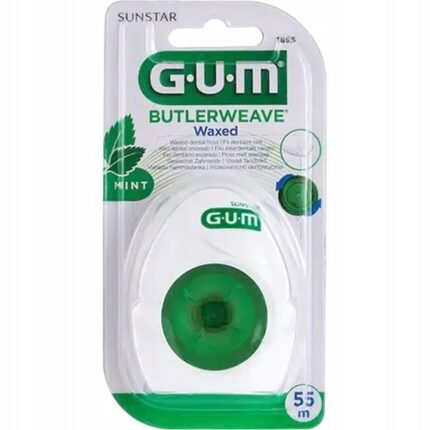 Dificultad para usar hilo dental en espacios muy estrechos entre dientes, –GUM, Hilo dental encerado Butler, 55 m,