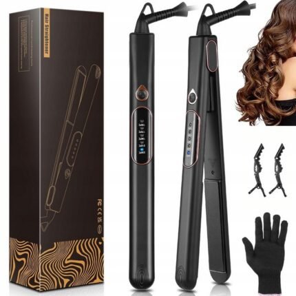 Frizz and lack of shine during styling,-Hair Straightener with Ceramic Plate and 5 Temperature Settings,