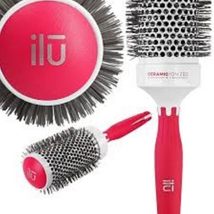Frizz and static during blow-drying,-ILU, Round Ceramic Hair Styling Brush, 53 mm,