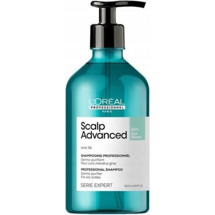 Oily or greasy scalp,-L’Oréal, Scalp Advanced Cleansing Shampoo, 500ML,