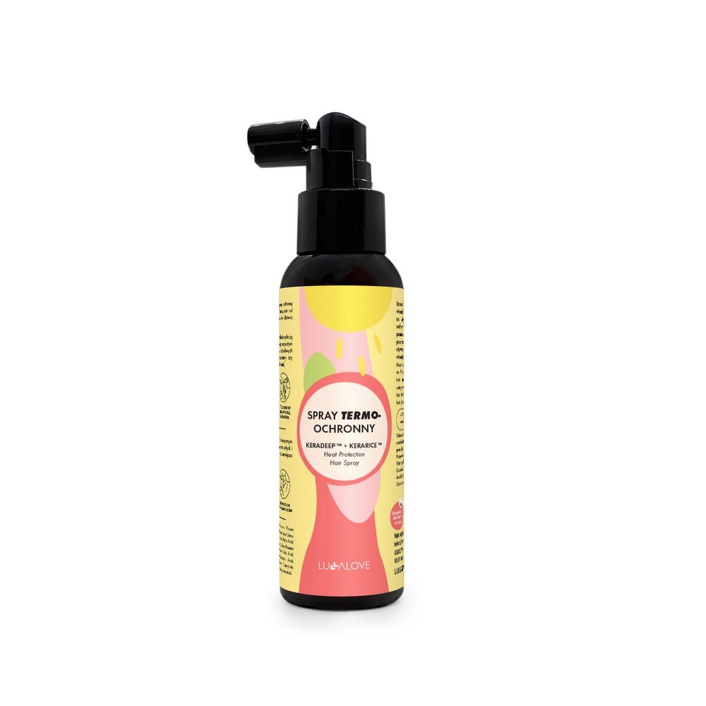 lullalove spray termoochronny do wlosow 100ml Термическое воздействие средств для укладки (например, выпрямителей, щипцов для завивки) - Термозащитный лак для волос Lullalove, 100 мл