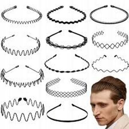 Need for a strong and durable hair band,-Men's & Women's Metal Hair Bands Anti-Slip, 12 pcs,