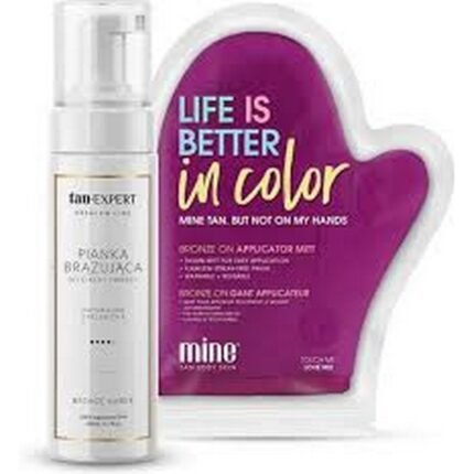 Uneven or streaky tanning application, –Minetan, Self-Tanning Foam + Glove, 200 ml,