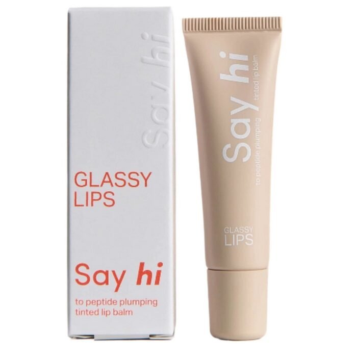 Сухие, потрескавшиеся губы — Say hi GLASSY LIPS Коралловый бальзам для губ с пептидами, 10 мл