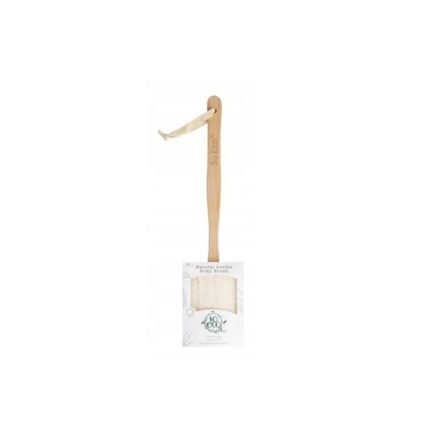 Difficulty cleaning and exfoliating hard-to-reach areas-So Eco, Flat Loofah with Wooden Handle,