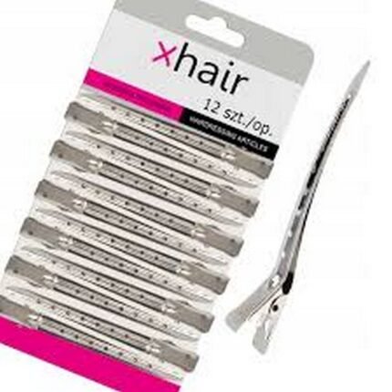 Hair slipping during styling or cutting,-Xhair, Medium Metal Hair Clips, 12 pcs,