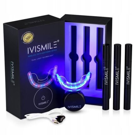 Yellow or stained teeth - IVISMILE Teeth Whitening Kit with LED Lamp - Teeth Whitening at Home