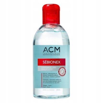Excess oil and shine,-ACM, SEBIONEX MICELLAR LOTION FOR PROBLEM SKIN, 250 ml, Blemishes and acne-prone skin,-ACM, SEBIONEX MICELLAR LOTION FOR PROBLEM SKIN, 250 ml, Residual makeup and impurities,-ACM, SEBIONEX MICELLAR LOTION FOR PROBLEM SKIN, 250 ml, Enlarged or clogged pores,-ACM, SEBIONEX MICELLAR LOTION FOR PROBLEM SKIN, 250 ml.