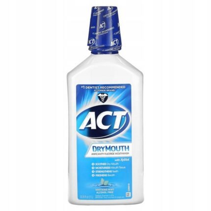 Risk of cavities and tooth decay,-Act, Fluoride & Xylitol Mouthwash, Alcohol Free, 500 ml,