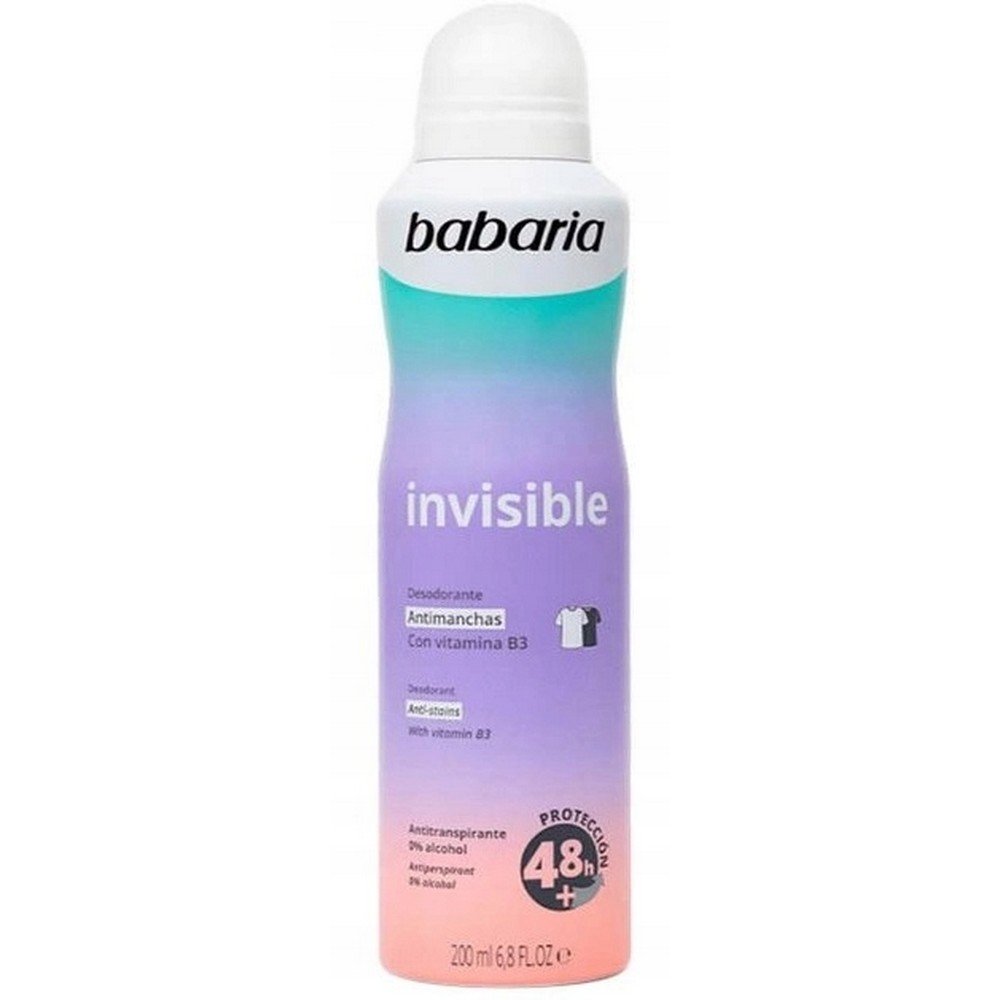 babaria invisible deodorant antiperspirant spray 200 ml Body odor,- Babaria, Invisible Deodorant Antiperspirant Spray, 200 ml, Excessive sweating,- Babaria, Invisible Deodorant Antiperspirant Spray, 200 ml, White marks on clothes,- Babaria, Invisible Deodorant Antiperspirant Spray, 200 ml, Difficulty staying fresh all day,- Babaria, Invisible Deodorant Antiperspirant Spray, 200 ml.