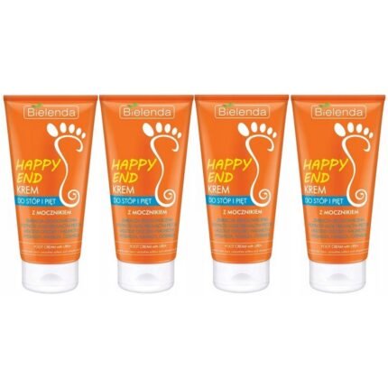 Dry and rough foot skin,-BIELENDA, , 4 Pieces Happy End Foot and Heel Cream with Urea, 125 ml, Cracked heels and discomfort,-BIELENDA, , 4 Pieces Happy End Foot and Heel Cream with Urea, 125 ml, Lack of hydration and softness,-BIELENDA, , 4 Pieces Happy End Foot and Heel Cream with Urea, 125 ml, Daily foot care for smooth and healthy skin,-BIELENDA, , 4 Pieces Happy End Foot and Heel Cream with Urea, 125 ml.