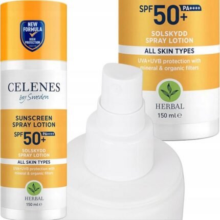 Sunburn and UV damage,-CELENES by Sweden, Sunscreen Spray SPF50+ Skin Protection, 150 ml,
