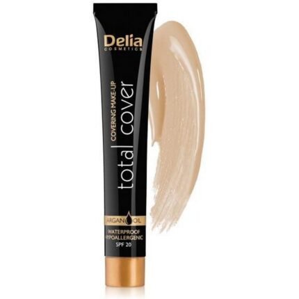 Uneven skin tone and imperfections - Delia Cosmetics, Total Cover Waterproof Foundation SPF 20 56 Tan 25g,