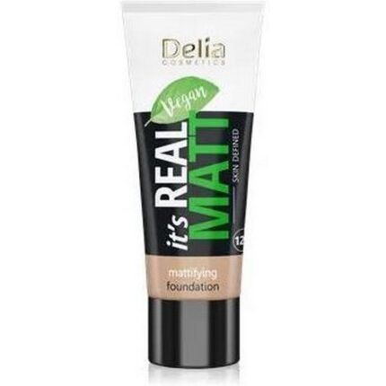 Excess oil and shine on the skin - Delia, Vegan Mattifying, Nourishing and Moisturizing Foundation It's Real Matt No. 104 30 ml,