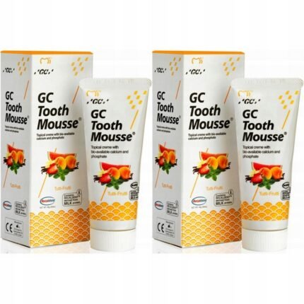Weak or demineralized enamel,-GC Tooth Mousse, Tutti Frutti Fluoride-Free Liquid Toothpaste, 70 ml,