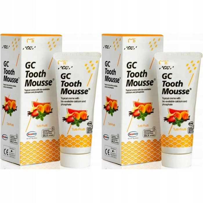 Weak or demineralized enamel,-GC Tooth Mousse, Tutti Frutti Fluoride-Free Liquid Toothpaste, 70 ml,