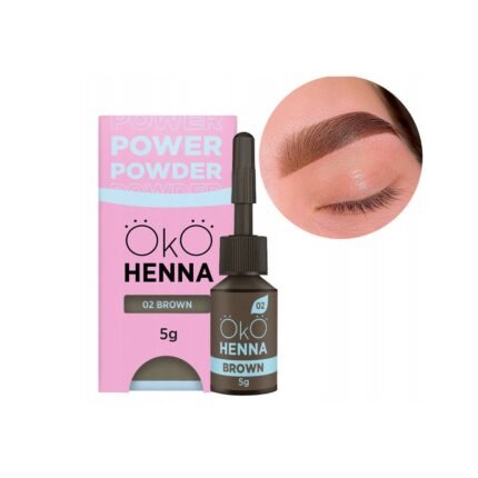 Thin or pale eyebrows-OkO, HENNA FOR EYEBROWS POWDER BROWN EYE 02 BROWN POWER POWDER - 5 G,
