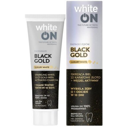 Yellow or stained teeth - Tołpa, whiteON Black Gold toothpaste 75ml,