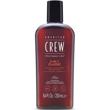 Need for convenient all-in-one hair and body care,-American Crew, Classic 3-in-1 Shampoo, Body Wash and Conditioner, 250 ml,